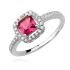 Inel argint cu piatra patrata rosie DiAmanti Z0782A_ P-DIA (Argint 925‰ 2,7 g.)